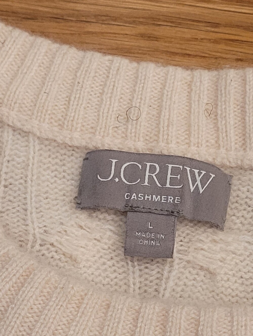 JCREW CASHMERE CABLE KNIT TEE TSHIRT SWEATER IN IVORY - Picture 4 of 6